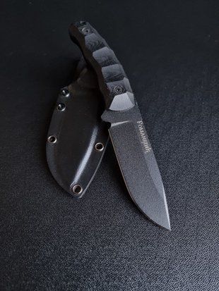 "Yarchuk: Hunting Knives Courage and Tradition" (black polymer, black handle, black scabbard)