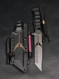 Survival Knife "Tanto" | "Bee Zone" Black Micarta, Hornet Engraving