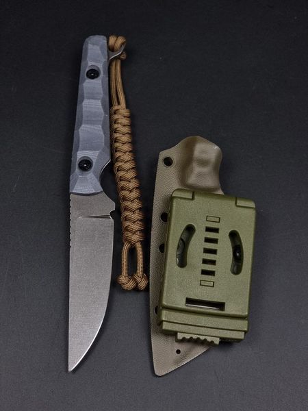 Tactical Knife "Stus" | Grey Micarta | Engraving "Steel in hands &mdash; fire in heart
