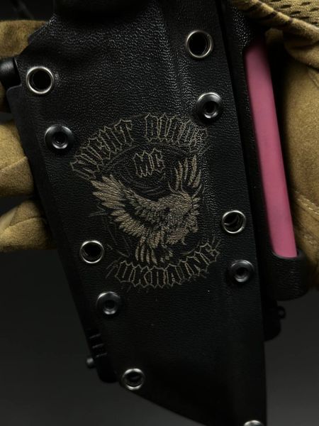Tactical Knife "Tanto" | Red G10 Black Polymer Eagle Engraving