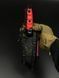 Tactical Knife "Tanto" | Red G10 Black Polymer Eagle Engraving