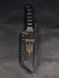 Tactical Knife "Tanto" | "Tykhyi" Black Micarta, Trident Engraving