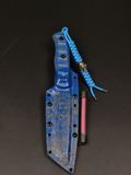 Survival Knife "Tanto" | "Jinx Edition" Blue Micarta Anime Jinx Engraving
