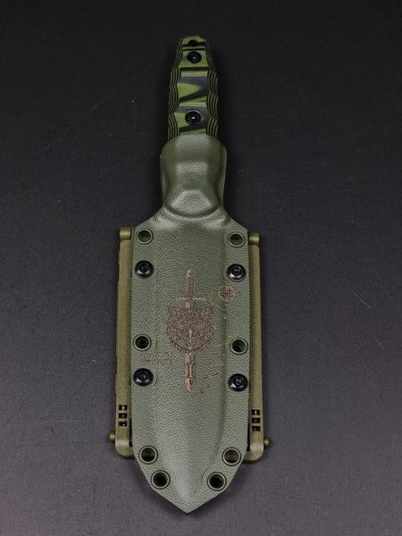Combat Knife "Vakulich" | Black-Green Micarta, Owl Engraving and "Zyat" Inscription