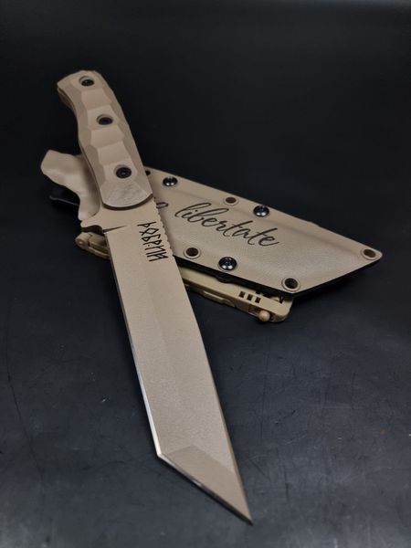 Tactical Knife "Tanto" Coyote | "pro libertate" Engraving