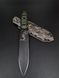 Tactical Knife "Vakulich" | Black-Green Micarta, Pin-up and Oni Mask Engraving