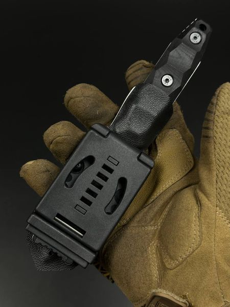 Combat Knife "Sirko" | Black Micarta and Red Symbol on Sheath