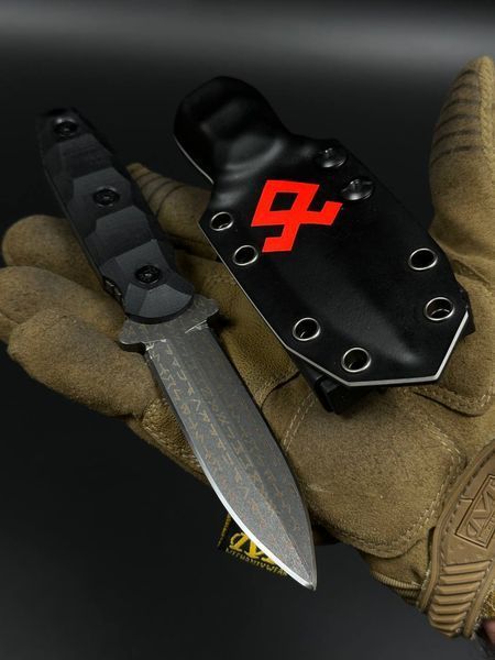Combat Knife "Sirko" | Black Micarta and Red Symbol on Sheath