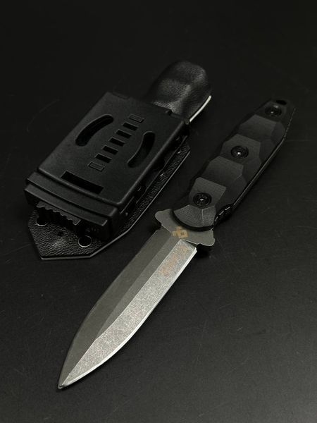 Combat Knife "Sirko" | Black Micarta and Red Symbol on Sheath