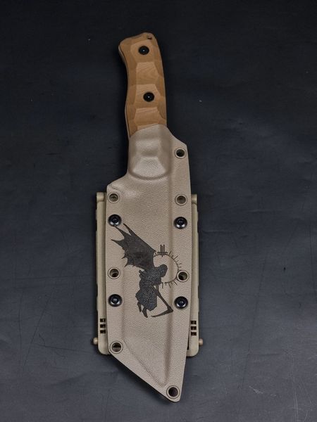 Combat knife "Tanto" | "North" Coyote Color Vegvisir and Runes Engraving