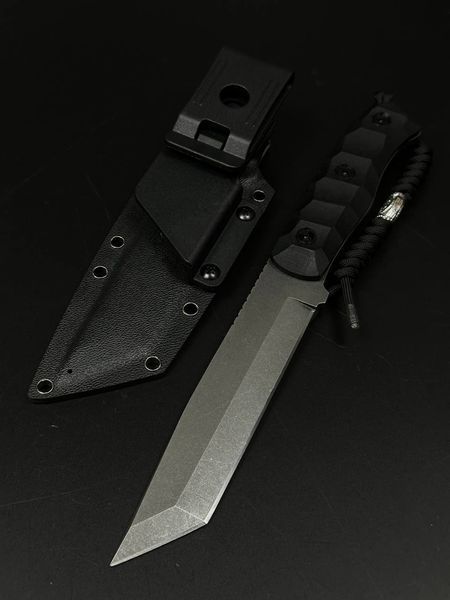 Tactical Tanto Knife | Black Micarta, Vegvisir Engraving