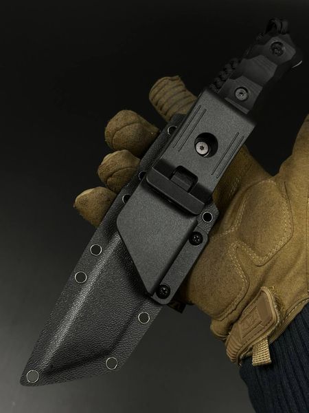 Tactical Tanto Knife | Black Micarta, Vegvisir Engraving