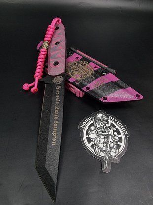 Combat Knife "Tanto" Nord Division | Pink Camo, Skeleton Engraving and Inscription