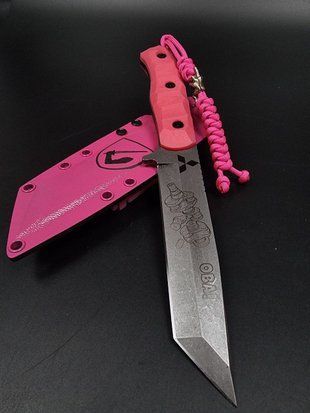 Тактичний ніж &laquo;Tanto&raquo; | JDM Pink (Гравіювання Mitsubishi та деталі двигуна) TASPI T-04082026 фото