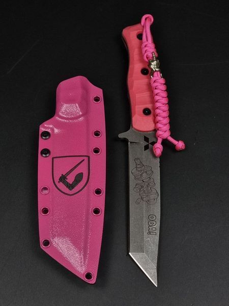 Тактичний ніж &laquo;Tanto&raquo; | JDM Pink (Гравіювання Mitsubishi та деталі двигуна) TASPI T-04082026 фото