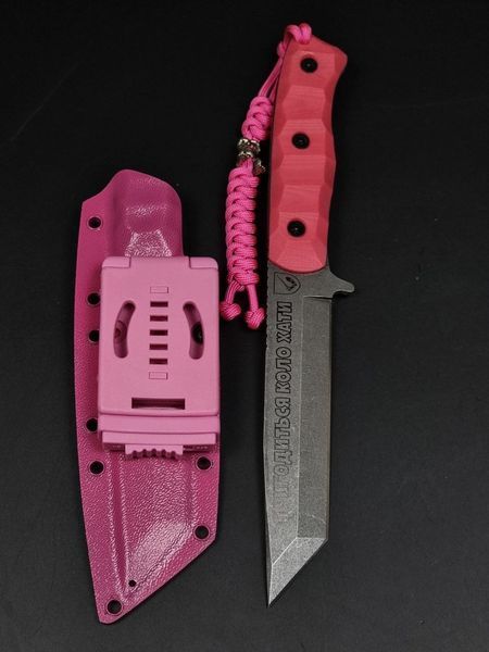 Тактичний ніж &laquo;Tanto&raquo; | JDM Pink (Гравіювання Mitsubishi та деталі двигуна) TASPI T-04082026 фото