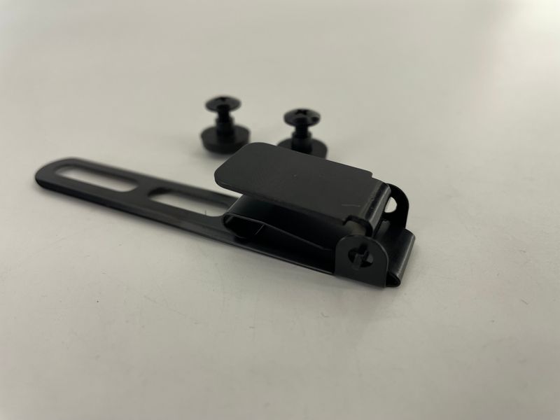 Clamping clip, metal, for case and holster made of kydex (plastic), replica of Ulti Clip, size M