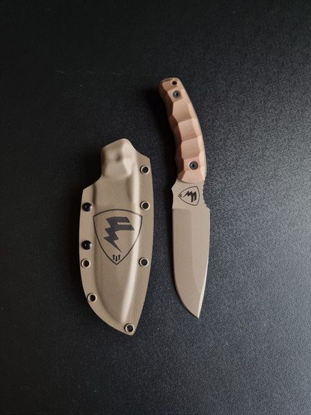 Tiger hunter polymer tan - multi-purpose, compact knife (Tan handle, colored scabbard)