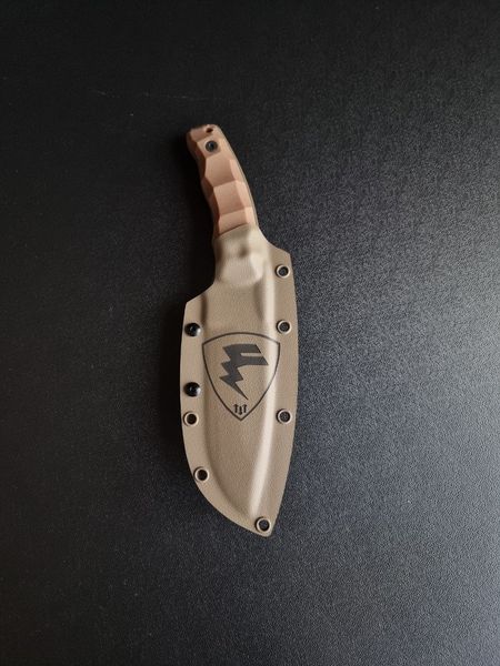 Tiger hunter polymer tan - multi-purpose, compact knife (Tan handle, colored scabbard)