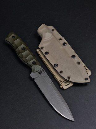 Survival Knife "Shchedryk" | Olive Micarta and Phoenix Engraving
