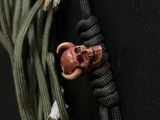 Lanyard with Brass Bead &ldquo;Horned Skull&rdquo; (Gold / Blue / Red)