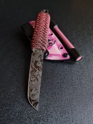 "Pulyuy" - skeleton knives for those who value minimalism, mobility and steel that can withstand anything (etching, colored scabbards)