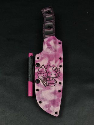 Survival Knife "Eney" | Pink Camo Hello Kitty Engraving