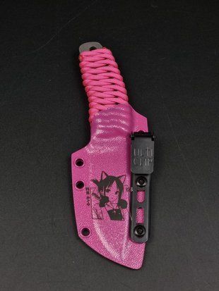 EDC Knife "Korolov" | "Anime Edition" Pink Paracord and Anime Engraving