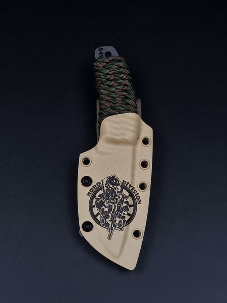 EDC Knife "Korolov" with Multicam Paracord and Nord Division Engraving