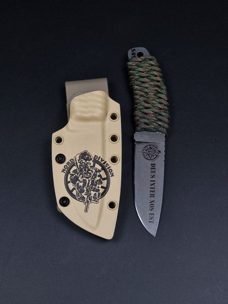 EDC Knife "Korolov" with Multicam Paracord and Nord Division Engraving