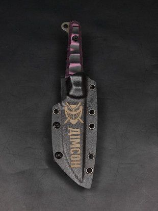 EDC Knife "Stus" | Purple-Black "Masks" Engraving