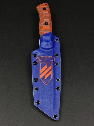 Tactical Knife "Tanto" | Orange-Grey | 3rd Assault Brigade Emblem Engraving