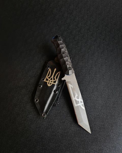 "Tanto" army knife, multi-purpose (etching, black scabbard, black handle)