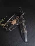 "Vakulich: Hunting Knives that will not let you down in hunting" (black polymer, black handle, black scabbard)