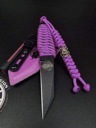 EDC Knife "Paton" | Pink Paracord, Nord Division Engraving