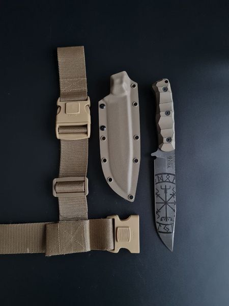 "Haidamak" military knife, multi-purpose (etching, tang handle, tang scabbard)