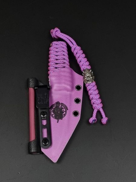 EDC Knife "Paton" | Pink Paracord, Nord Division Engraving