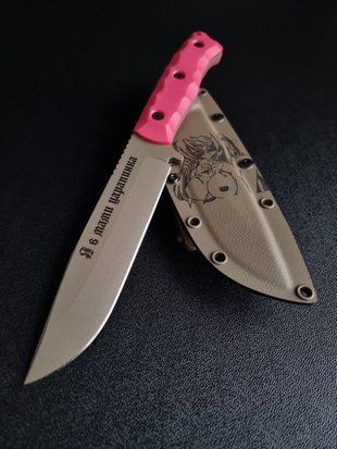 "Haydamak" &ndash; Companion of Adventure and Freedom (tan polymer, pink handle, colored scabbard)