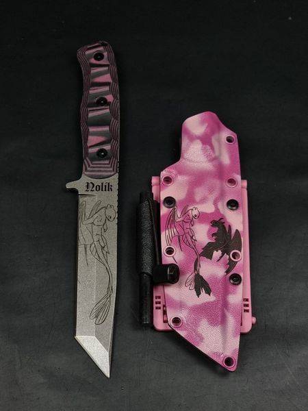 Survival Knife "Tanto" | Pink Camo, "Night Fury & Light Fury" Engraving