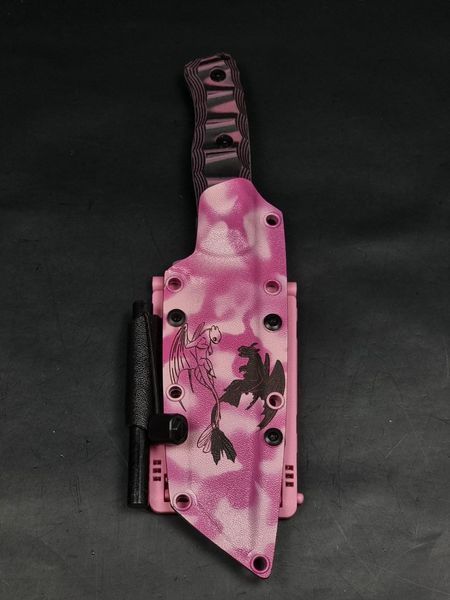 Survival Knife "Tanto" | Pink Camo, "Night Fury & Light Fury" Engraving