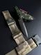 "Schedryk" universal hunting knife (etching, camouflage scabbard, black-green handle)