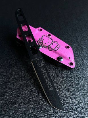 "Pulyuy" &ndash; a skeleton knife for reliability and endurance in any conditions (black polymer, colored scabbard)