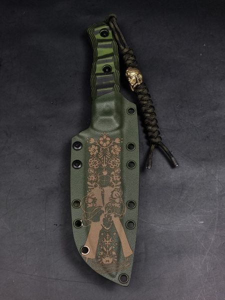 Fighting Knife "Aeneas" Khaki (Trident and Warrior Engraving)