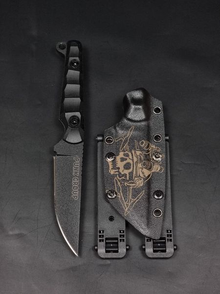 Tactical Knife "Stus" | Black Micarta | Operator Skull Engraving