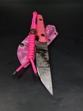 Custom Knife "Madara Edition" - X12MF, Etched, Pink Micarta, Ahegao Engraving, Clip