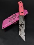 Tactical Knife "Tanto" | Pink Color | Anime Cat Girl Engraving