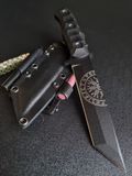 "Tanto" - buy a hunting knife for precision, power and absolute control in wild conditions (black polymer, black handle, black scabbard)