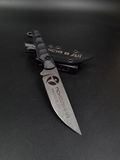 Bushcraft Knife "Stus" | Black Micarta Engraving "Generation Mission in Action