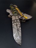 Survival Knife "Tygrolov" | Black-Yellow Micarta Vegvisir and NGU Emblem Engraving