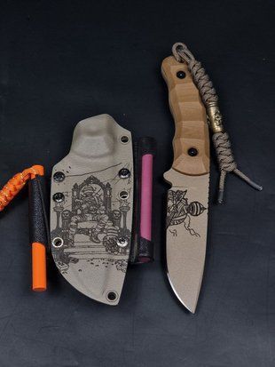 Survival Knife "Yarchuck" | "Sovereign" Warrior on Throne Engraving